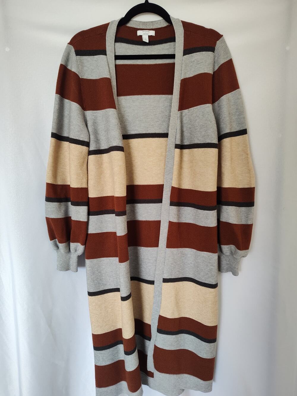 Cara Santana x Nine West Striped Long Duster Cardigan Sweater Size L